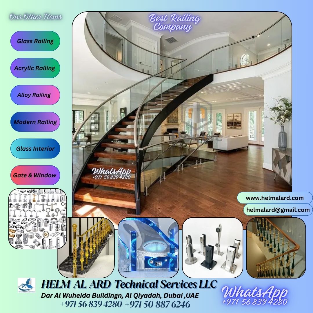Staircase Glass In Dubai - Glass Railing - dubai