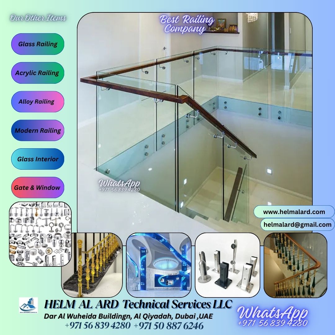 Staircase Glass Railings in Dubai - Balustrade