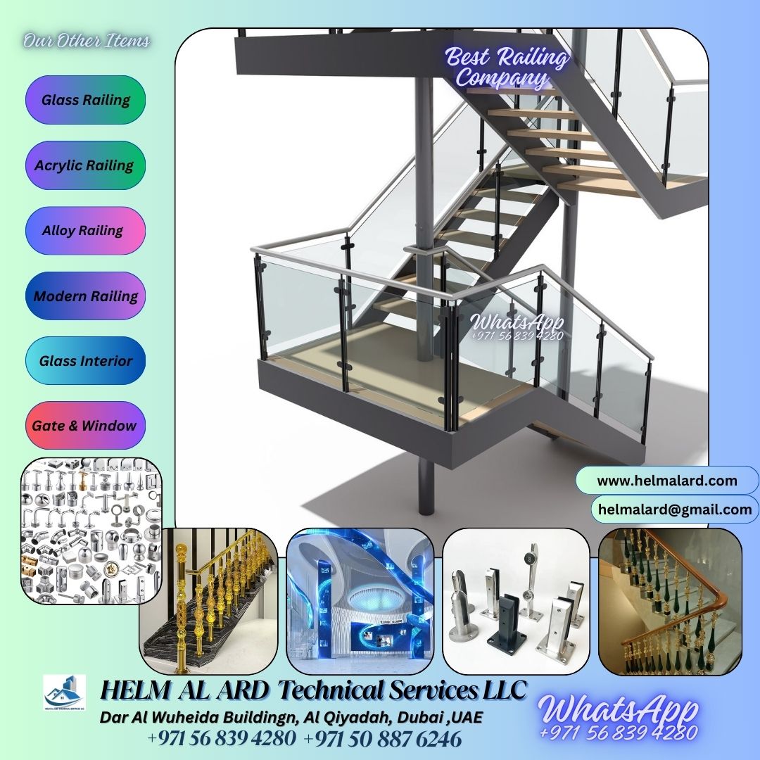 Glass staircase handrail dubai price