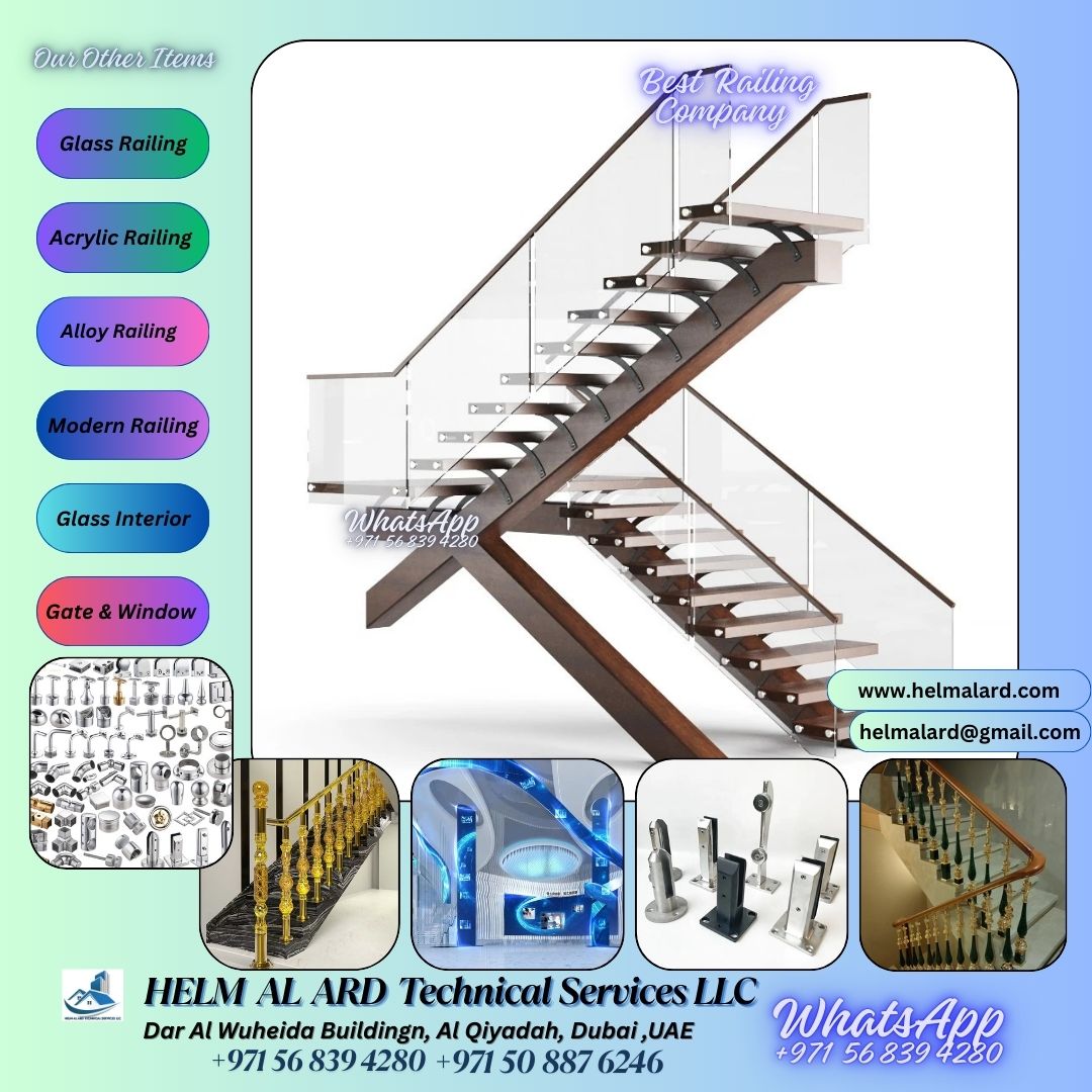 Glass Handrail for Staircase in dubai
