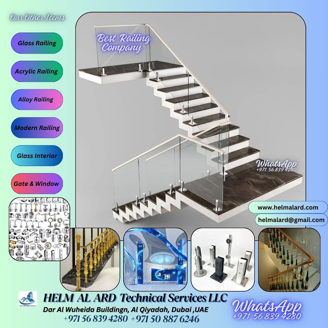 Glass Handrail for Staircase in dubai uAE